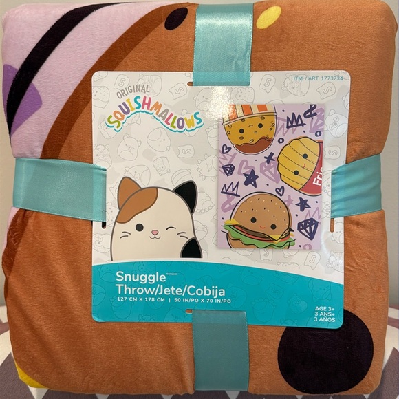 NEW Squishmallow Snuggle Throw 50" x 70" Foodie - Picture 1 of 8